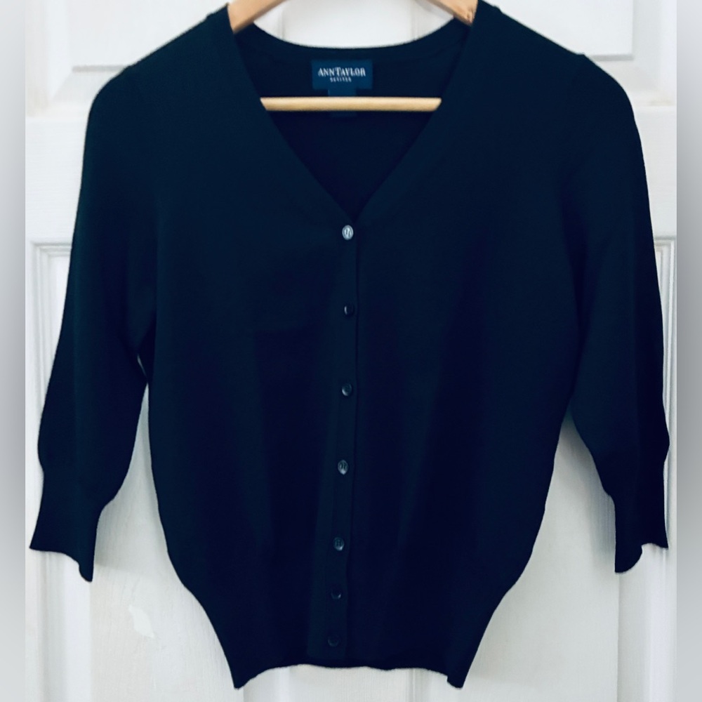 Ann Taylor Women's Classic Black Cardigan